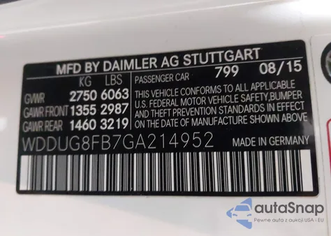 2016 Mercedes-Benz S 550 4Matic z USA, uszkodzony, nr VIN WDDUG8FB7GA214952